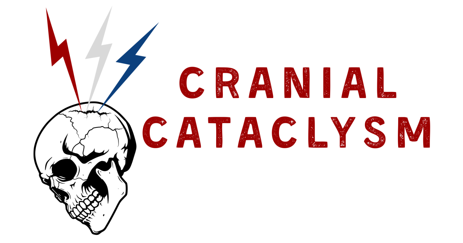 Cranial Cataclysm Studios Audio Restoration and Sound Engineering Logo Cranial Cataclysm Studios logo with skull and lightning representing audio restoration and sound engineering